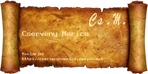 Cserveny Marica névjegykártya